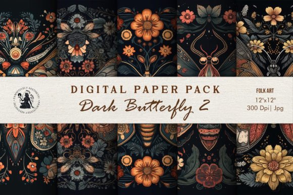 Download Grunge Whimsical Butterfly Folk Art Set - Grunge Collection
