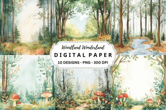 Download Woodland Wonderland Backgrounds Bundle - Background Collection