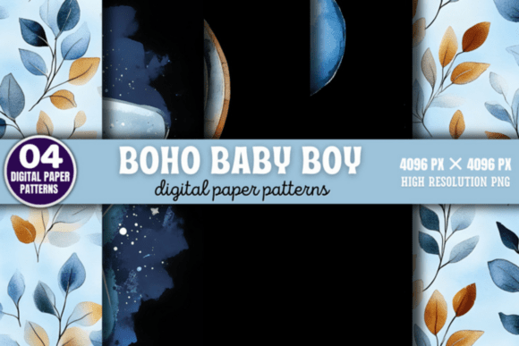 Download Boho Baby Boy Pattern Digital Background - Background Collection