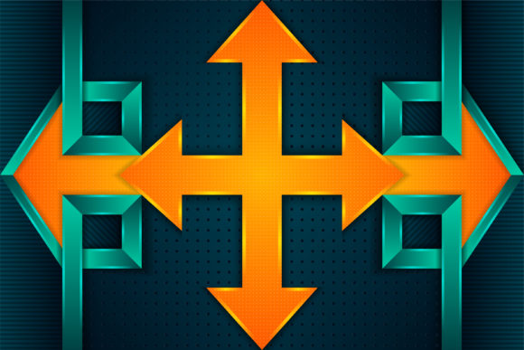 Download Orange Green Four Arrow Background - Background Collection